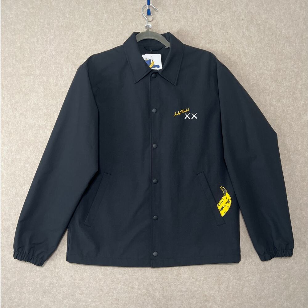NWT Kaws + Warhol Collab Uniqlo Japan Coach Jacket Black Limited Edition, Size S